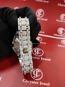 Montre antique de qualité supérieure entièrement glacée VVS Clarity Moissanite Studded Diamond Watches Montre de luxe en acier inoxydable pour hommes - Product Image 5