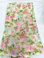 Tissu en organza doux de qualité supérieure, imprimé numériquement, léger (35 GSM), matériau de créateur pour saris, kurtis et vêtements ethniques, largeur 44 pouces