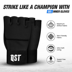 Professional <b>Karate</b> Mitts Elasticated Inner Gel <b>Gloves</b> Cotton Martial Arts Boxing MMA Training Inner gel <b>Gloves</b> Open Finger - Product Image 5