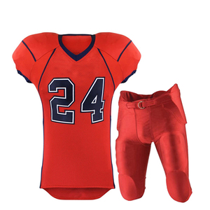 Uniforme de football américain pour hommes de haute qualité, manches courtes, imprimé, grande taille, vêtements de sport, tissu polyester respirant et à séchage rapide, OEM - Product Image 6