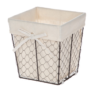 Set of 3 Colorful Rectangular Metal Wire Storage Baskets with Jute <b>Lining</b> Decorative Kitchen Bathroom <b>Shelves</b> - Product Image 3