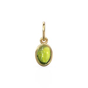 Colgante de Oro Sólido con Cabujón Ovalado de Peridoto Verde / Colgante de Oro Hecho a Mano con Gema de Olivino Verde / 1 Pieza de Joyería de Oro Amarillo de 14k - Product Image 1