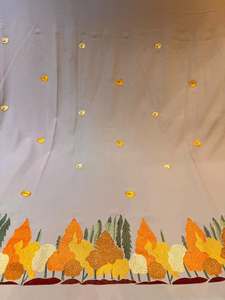 Tissu en maille Georgette brodé au point de chaînette, respirant, écologique, 100% polyester pour vêtements de mariage et textiles de maison - Product Image 1