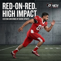 Ensemble d'uniformes de football américain rouge haute visibilité personnalisés en spandex et maille, maillot à col en V, short rembourré, pantalon adulte imprimé sur le devant, extensible dans les 4 sens