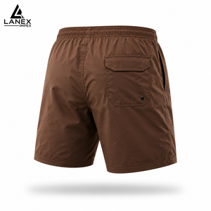 Shorts de bain pour hommes personnalisés à séchage rapide avec taille élastique et cordon de serrage, shorts de plage légers imperméables avec poches, shorts OEM/ODM - Product Image 3