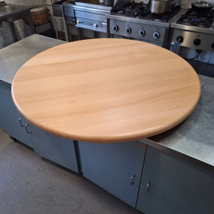 Wood Double Tier Rotating <b>Tray</b> Smooth-Spin Lazy Susan for Tabletop <b>Spice</b> Serving - Product Image 1