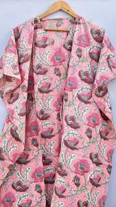 ชุดเดรสผ้าฝ้ายลายดอกไม้ทรงคาฟตัน ไซส์พลัส สไตล์โบโฮ - Product Image 4