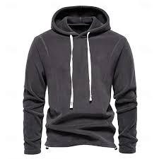 Nouveau design 2026 – Sweat à capuche technique pour homme, gris anthracite, coupe ajustée, avec cordon de serrage, personnalisable avec logo, idéal pour l'entraînement - Product Image 2