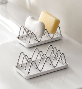 Luxury 304 Stainless Steel Drain Soap <b>Rack</b> Bathroom Soap Dish Gap Storage <b>Rack</b> Countertop Organizer - Product Image 3
