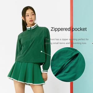 女性用春夏ツーピーススポーツセットファッショナブルな軽量テニスアパレル屋外用日焼け止めピックルボールウェア - Product Image 3