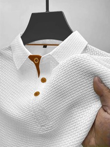 Camisa de Verano 2026 para Hombre, de Seda Helada, Transpirable, Manga Corta, Cuello Solapa, Estilo Casual de Negocios, Ligera, de Secado Rápido, Tejida, a la Moda - Product Image 6