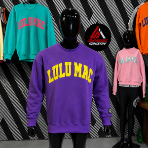 เสื้อสเวตเชิ้ตคอกลมโอเวอร์ไซส์ Lulu Mac พิมพ์ลายตัวอักษรสีเหลือง ผ้าโพลีเอสเตอร์/คอตตอน แบบสวม มีกระเป๋า สไตล์ฤดูร้อน แพ็ค 2 ชิ้น - Product Image 1
