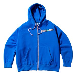 Sweat à capuche bleu surdimensionné personnalisé avec fermeture éclair pour impression en relief, effet délavé, en coton, taille XS, doublé, pour l'automne, service OEM - Product Image 3
