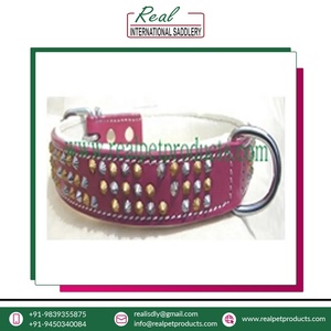 Collier de chien en cuir taillé diamant fournitures pour animaux de compagnie commandes en gros - Product Image 3