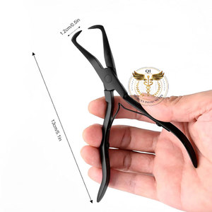 Pince professionnelle noire pour retirer les perles d'extensions de cheveux, outil de démontage de micro-anneaux et nano-anneaux en acier inoxydable de haute qualité - Product Image 4