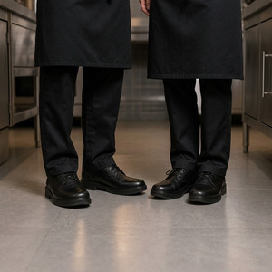 Kit complet d'uniforme de chef : veste, pantalon, tablier, chapeau – en polyester et coton, respirant, anti-boulochage, pour la cuisine - Product Image 4