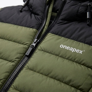 Veste matelassée à capuche pour homme, couleur olive et noir, chaude, imperméable, légère, pour l'hiver et les activités de plein air, One Apex - Product Image 3