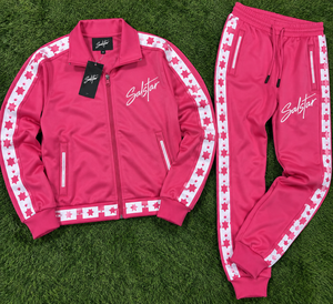 Custom <b>Women</b>’s Tracksuit Set Pink <b>White</b> Sportswear Two Piece <b>Jogger</b> Suit Athletic Training Wear Wholesale Factory Supplier - Product Image 6