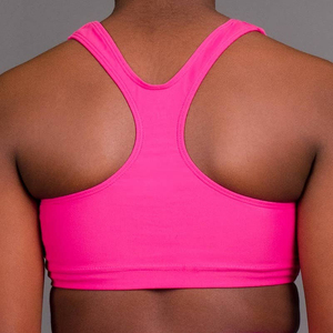 <b>Girls</b> Fuschia Solid Front 2 Piece Yoga Set Rhinestone Sports Bra High Waist <b>Shorts</b> Racerback Crop Top Water Resistant Breathable - Product Image 5