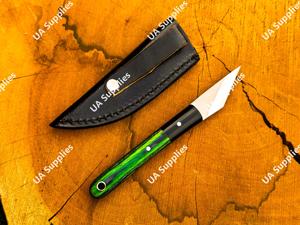 Cuchillo utilitario de hoja fija forjado a mano, OEM ODM, de espiga completa, de acero inoxidable y madera, mini cuchillo EDC de cuello tipo lápiz, venta al por mayor - Product Image 4