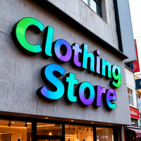 Enseigne LED RGB personnalisée pour boutique de vêtements, lettres publicitaires 3D, enseigne lumineuse extérieure, logo lumineux pour signalétique de nom d'entreprise