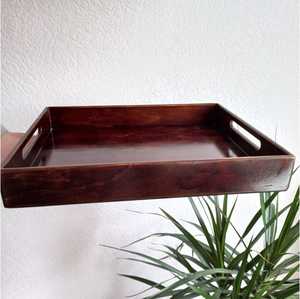 <b>Walnut</b> wooden tray with handles Large serving tray Living room decor Home gift Drink tray <b>Coffee</b> <b>table</b> tray Housewarming gift - Product Image 2
