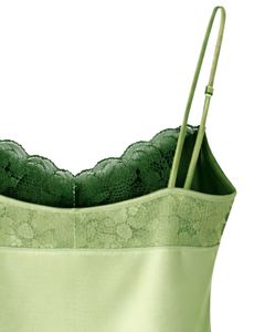 <b>Light</b> Green Satin Lace Cami Shorts Set Women Pajama Set Sexy Nightwear Sleepwear Soft Silk Summer Two Piece <b>Lounge</b> Wear Outfit - Product Image 5