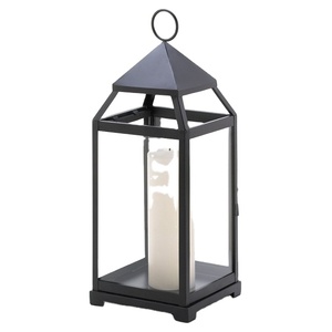 Hot Sale Antique Shaped Lantern Wholesale Other Indoor <b>Outdoor</b> Black Glass <b>Candle</b> <b>Holder</b> Mini Metal Lanterns Wedding Decor - Product Image 1
