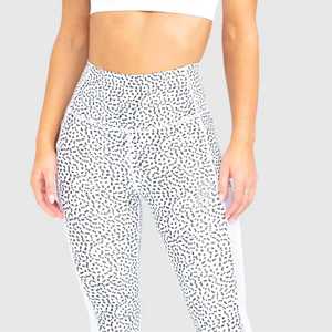 Leggings de yoga taille haute à imprimé léopard avec bande latérale, taille élastique, en spandex et polyester - Product Image 4