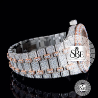 Signature Automatische Quarz Wasserdichte Luxus-Armbanduhr D-Farbe VVS1 Moissanit-Diamant Saphirkristall Legierung 20mm Armband