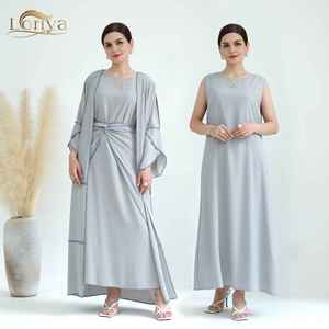 Elegante Abaya Moderna Informal en Tono Cobre para Mujer, Estilo Dubái, Transpirable, Ligera, Larga hasta el Suelo - Product Image 6