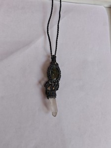 Handmade Clear Quartz <b>Buddha</b> Charm Macrame Pendant <b>Necklace</b> Black Cord Adjustable Boho Style Natural Crystal Healing Jewelry Who - Product Image 3