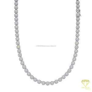 Collier tennis Iced Out à maillons multi-pierres en finition argentée pour la mode urbaine hip-hop, vente en gros - Product Image 4