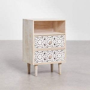 Mesita de noche rectangular Vandana Arion Novara 35x30 cm en madera de mango Ardel - Product Image 3