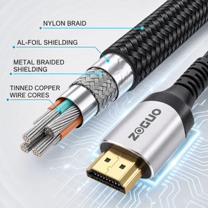 Câble <span class=keywords><strong>HDMI</strong></span> 2.1 <span class=keywords><strong>certifié</strong></span> ultra haute vitesse 48 Gbps EARC HDR 8K en gros - Product Image 2