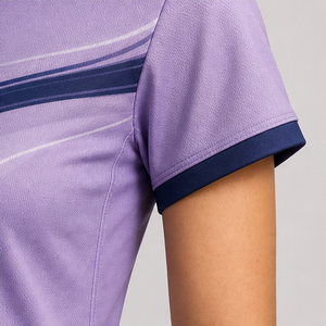Polo pour femme personnalisé bleu foncé lavande, coupe fluide, séchage rapide, respirant, manches courtes, uniforme d'équipe de golf WPS-0858 - Product Image 6