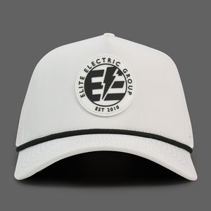 Casquettes de baseball sportives 5 panneaux en tissu Dobby perforé avec logo en patch de caoutchouc, respirantes, imperméables, avec boucle porte-tee de golf - Product Image 3