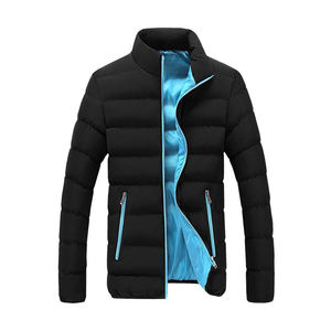 Chaqueta Acolchada de Algodón Cálida para Clima Frío, Abrigos de Algodón con Capucha de Color Sólido Personalizados al por Mayor para Hombre - Product Image 2