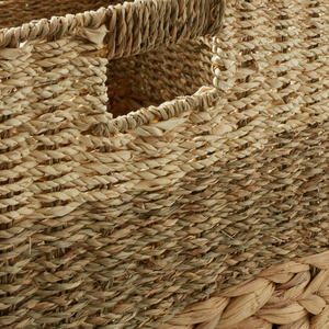 Cesta de Almacenamiento Cuadrada de Mimbre con Asas para Sala de Estar, Organizador Hecho a Mano de Estilo Bohemio - Product Image 2