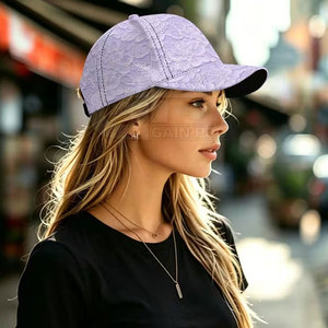 Casquette de baseball élégante en dentelle pour femme, mode décontractée, couvre-chef d'extérieur, ajustement réglable pour l'été, les voyages, la plage et le streetwear - Product Image 3