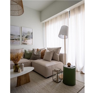 Space Saving Corner <b>Sofa</b> L Shape Warranty 210x150cm <b>Wooden</b> <b>Frame</b> Minimalist Vietnam Origin Beige Color Living Room <b>Sofas</b> - Product Image 1