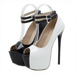 Escarpins à plateforme pour femme, à bout ouvert, talon aiguille, tendance mode printemps-été-automne, super hauts - Product Image 2