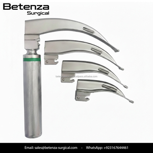 เครื่องมือส่องกล่องเสียงแบบแมคินโทชช์ ชุบทอง พร้อมใบมีด 4 ใบ + ด้ามจับขนาด C - ไฟเบอร์ออปติก / ชุดเครื่องมือส่องกล่องเสียงแบบไฟเบอร์ออปติกแมคินโทชช์ 4 ใบมีด - Product Image 4