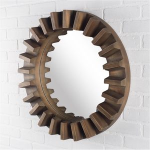 Handcrafted Beveled Framed Wooden Wall <b>Mirror</b> Decorative Carved Brown Oval <b>Hanging</b> <b>Mirror</b> for Bathroom Living Vintage Home Decor - Product Image 3