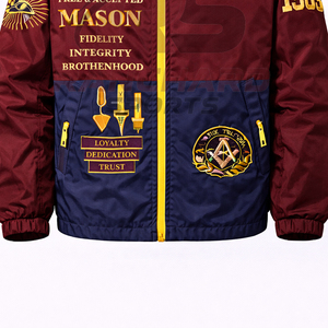 Chaqueta Cortavientos Masónica Personalizada, Ligera e Impermeable, con Logotipo Masónico Bordado, Fabricante OEM al por Mayor - Product Image 3