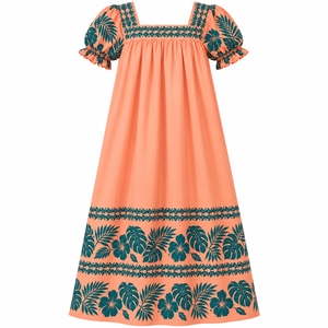Robe Mumu Micronésienne Polynésienne pour Femmes Grande Taille, Personnalisable, Respirante, Écologique, Impression par Sublimation, Haute Qualité - Product Image 1