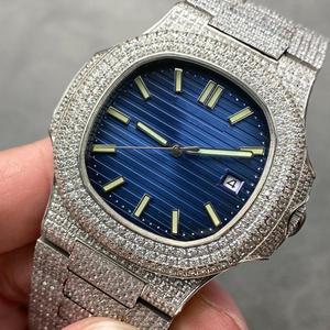 Montre pour homme haut de gamme, nouvelle mode, entièrement sertie de diamants, en acier inoxydable, étanche, mouvement quartz, d'un exportateur indien. - Product Image 1