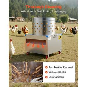 Machine à plumer les poulets électrique 23,6 tambours Modèle D0100XU4DNW 2200W 240RPM 119 doigts souples en acier inoxydable Traitement des plumes - Product Image 5