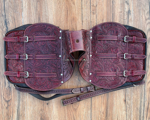 กระเป๋าแซดเดิลสไตล์ตะวันตก & กระเป๋าหนังแท้สลักลายดอกไม้สำหรับใส่ม้า - Product Image 4