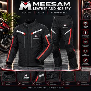Veste et pantalon de moto en cuir coupe-vent pour homme, ensemble de vêtements de moto pour toutes les saisons - Product Image 6